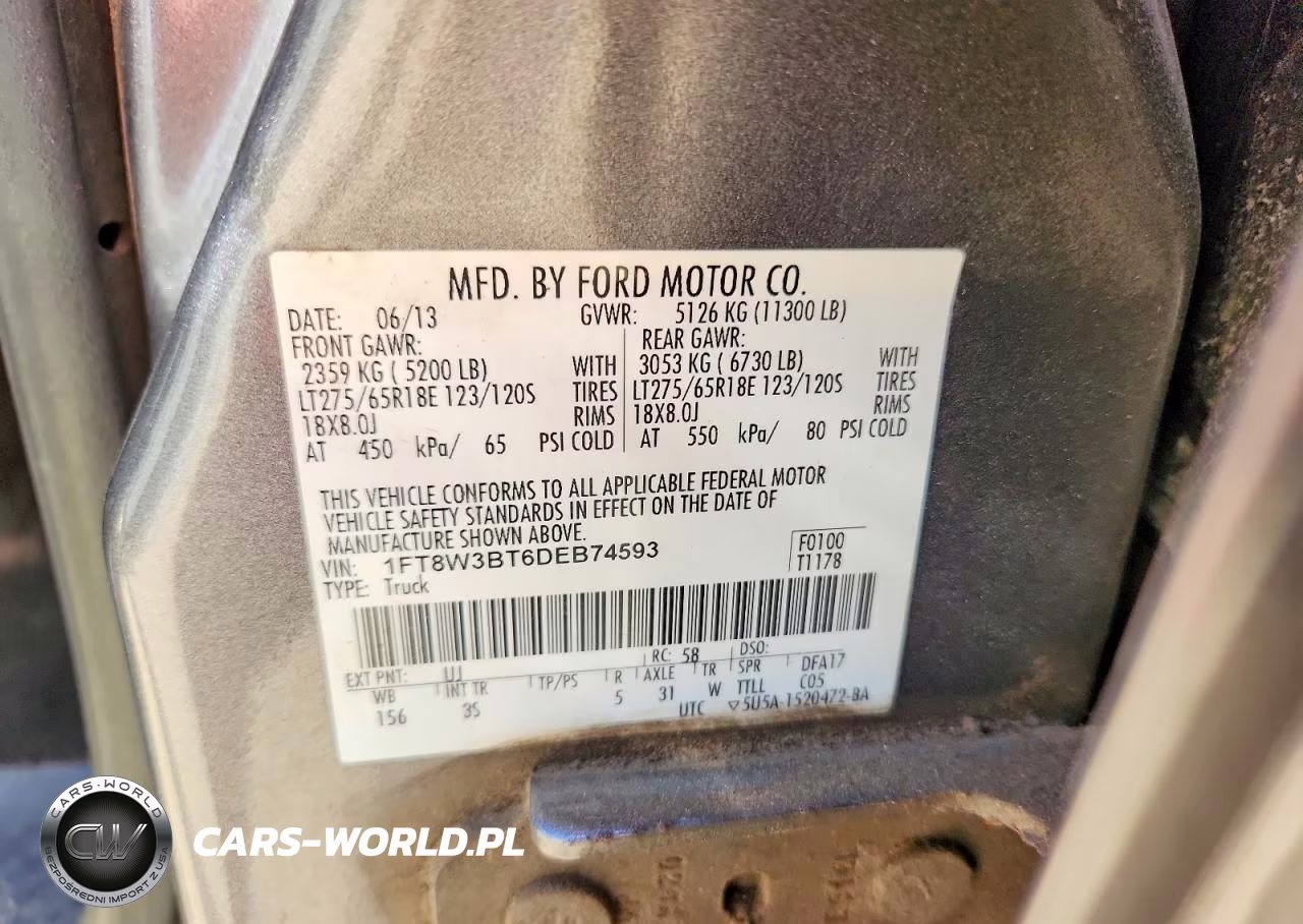 2013 Ford F350 Super Duty VIN:1FT8W3BT6DEB74593 - 13