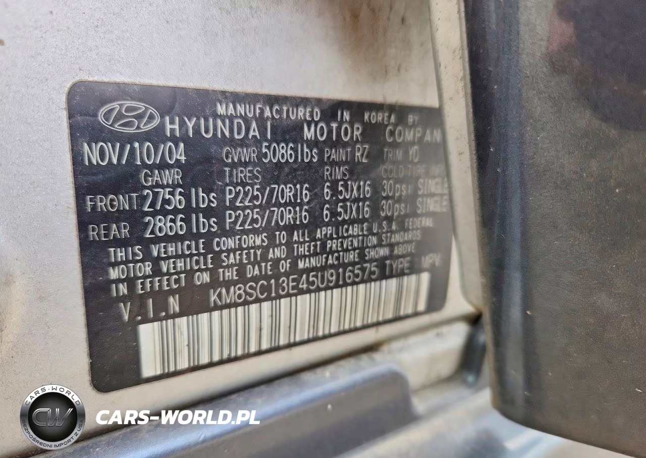 2005 Hyundai Santa Fe Gls VIN:KM8SC13E45U916575 - 13