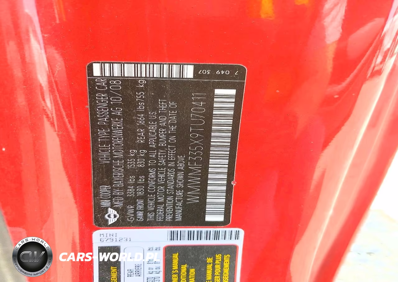 2009 Mini Cooper VIN:WMWMF335X9TU70411 - 12