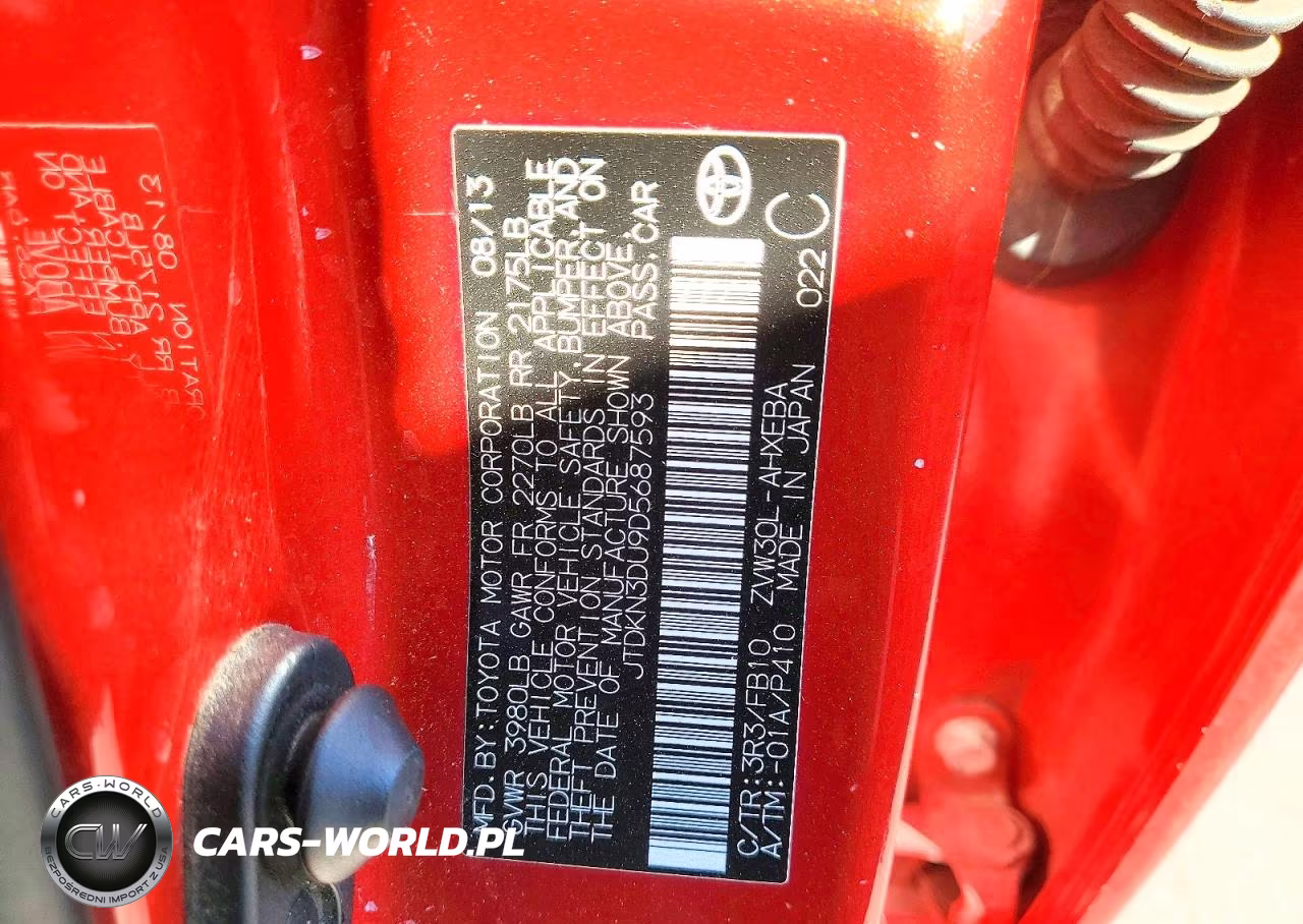 2013 Toyota Prius Two VIN:JTDKN3DU9D5687593 - 12