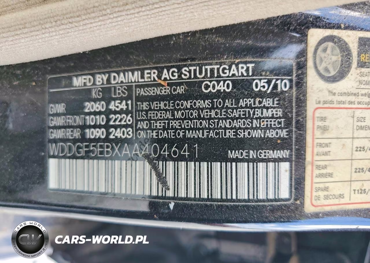 2010 Mercedes-Benz C 300 VIN:WDDGF5EBXAA404641 - 12