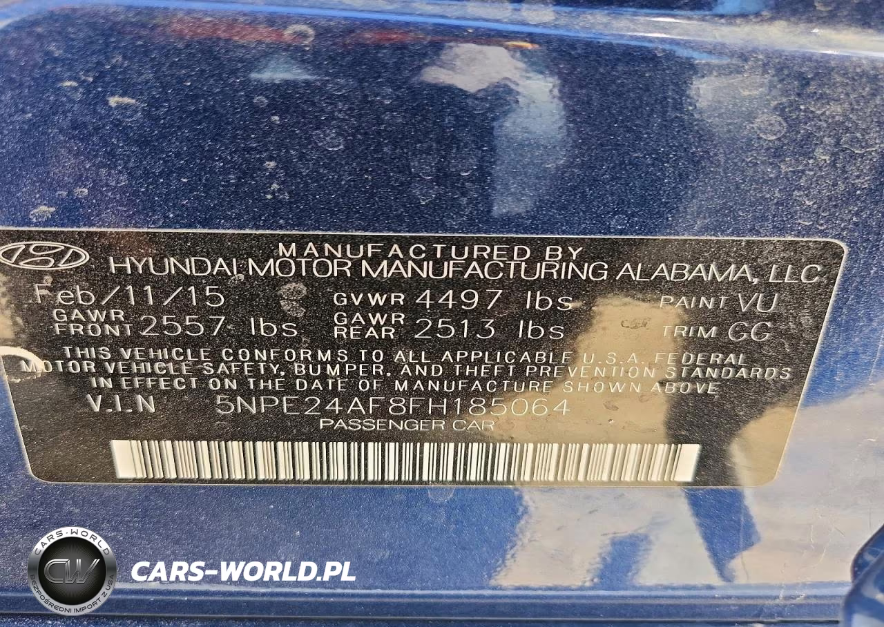 2015 Hyundai Sonata Se VIN:5NPE24AF8FH185064 - 14