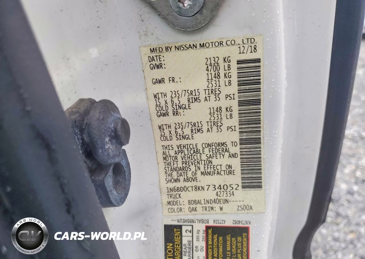 2019 Nissan Frontier S VIN:1N6BD0CT8KN734052 - 12