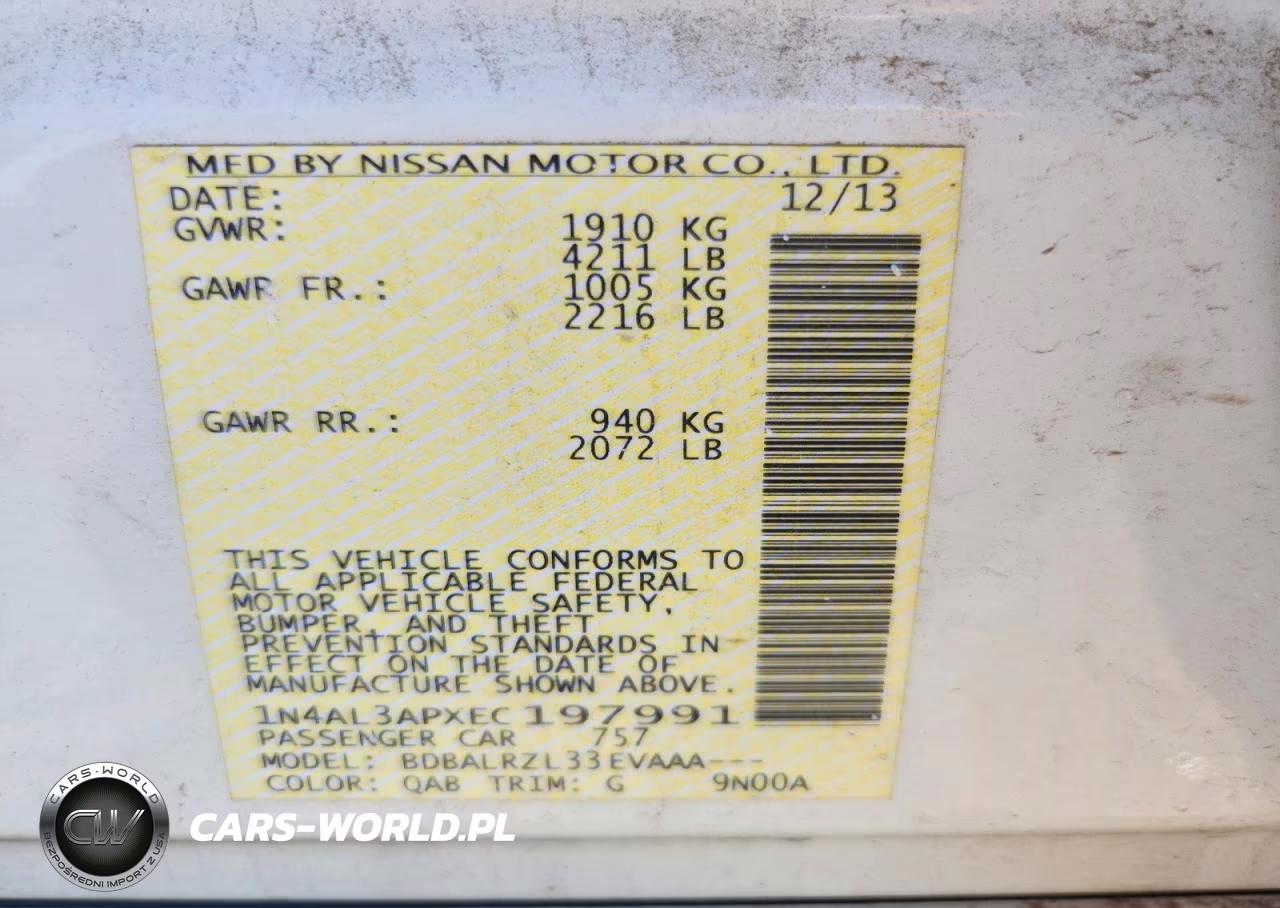 2014 Niss Altima 2.5 S VIN:1N4AL3APXEC197991 - 12