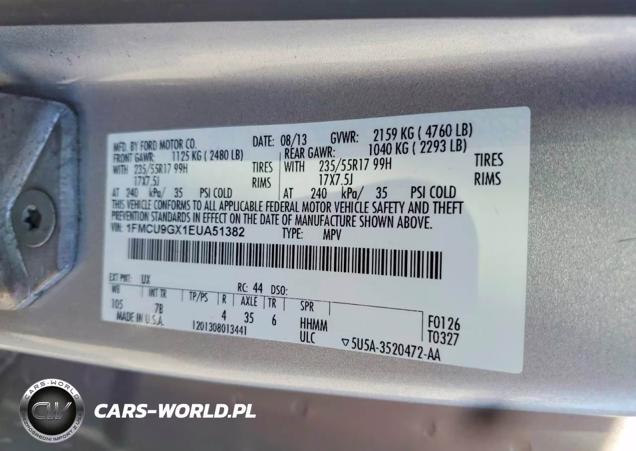 2014 Ford Escape Se VIN:1FMCU9GX1EUA51382 - 13