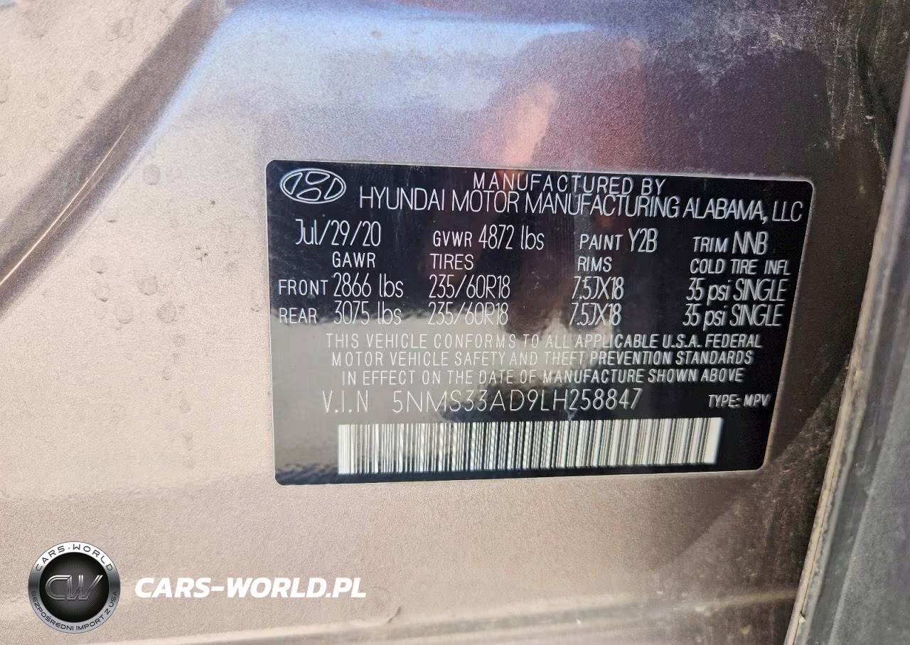 2020 Hyundai Santa Fe Sel VIN:5NMS33AD9LH258847 - 12