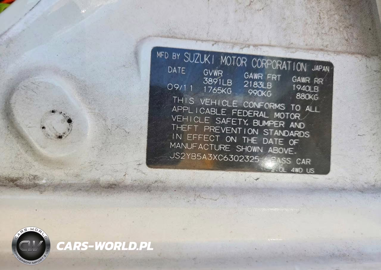2012 Suzuki Sx4 VIN:JS2YB5A3XC6302325 - 12