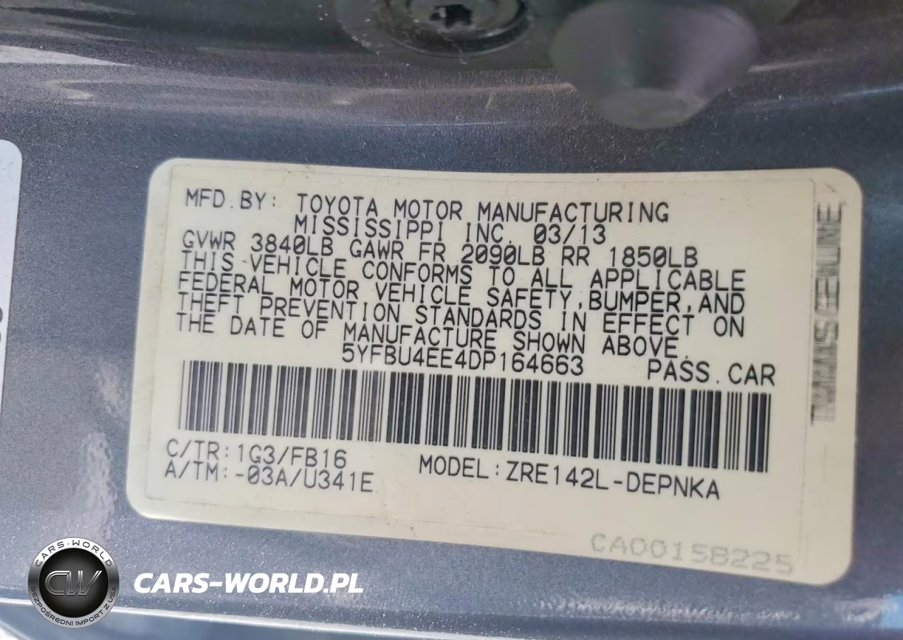 2013 Toyota Corolla Le VIN:5YFBU4EE4DP164663 - 12