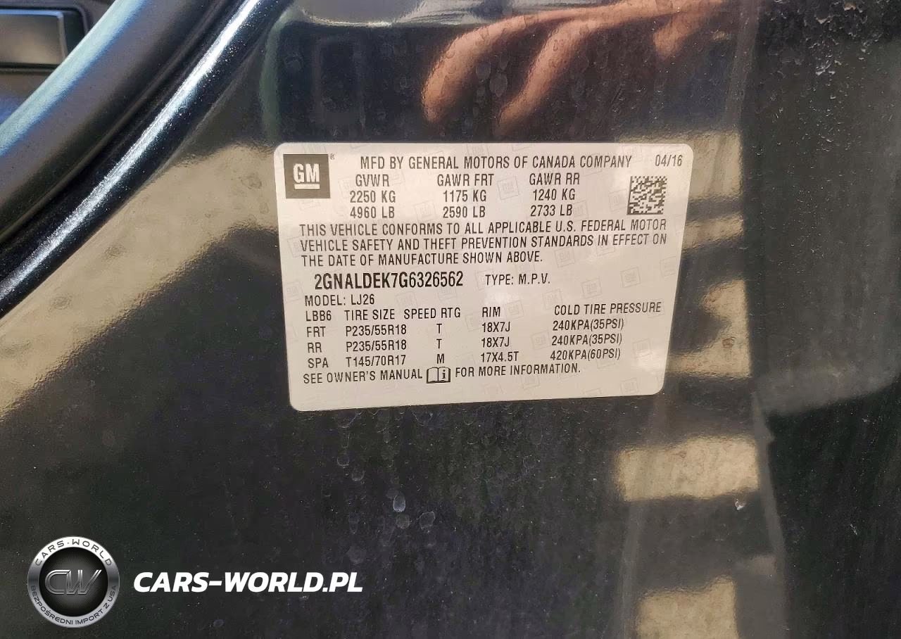 2016 Chevrolet Equinox Ltz VIN:2GNALDEK7G6326562 - 12