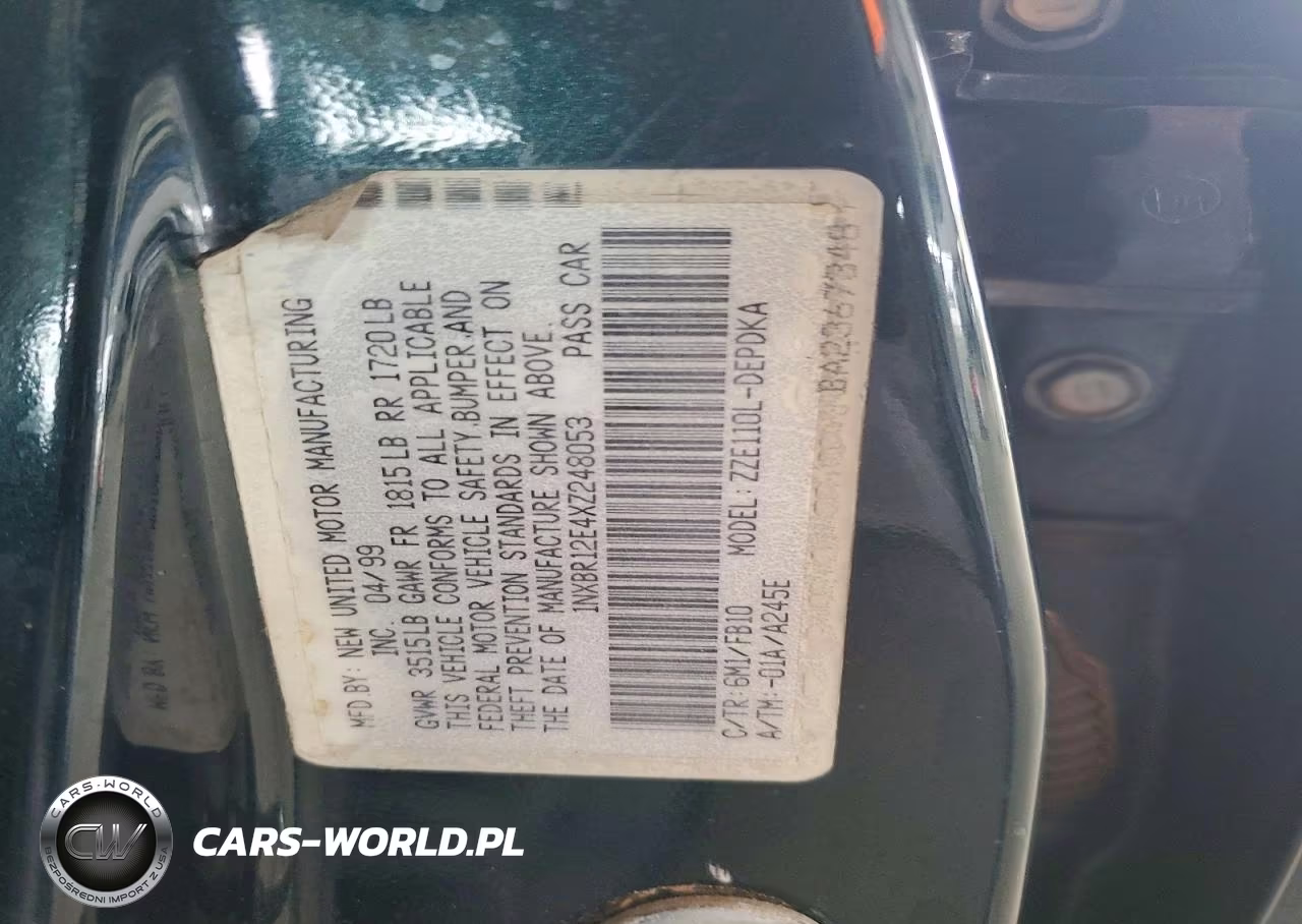 1999 Toyota Corolla Ve VIN:1NXBR12E4XZ248053 - 12