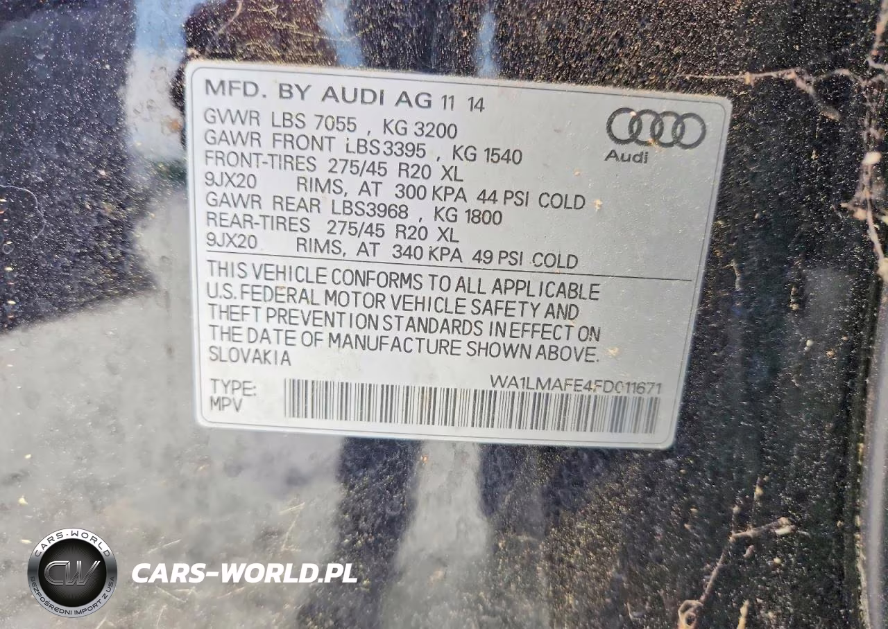 2015 Audi Q7 Prestige VIN:WA1LMAFE4FD011671 - 12