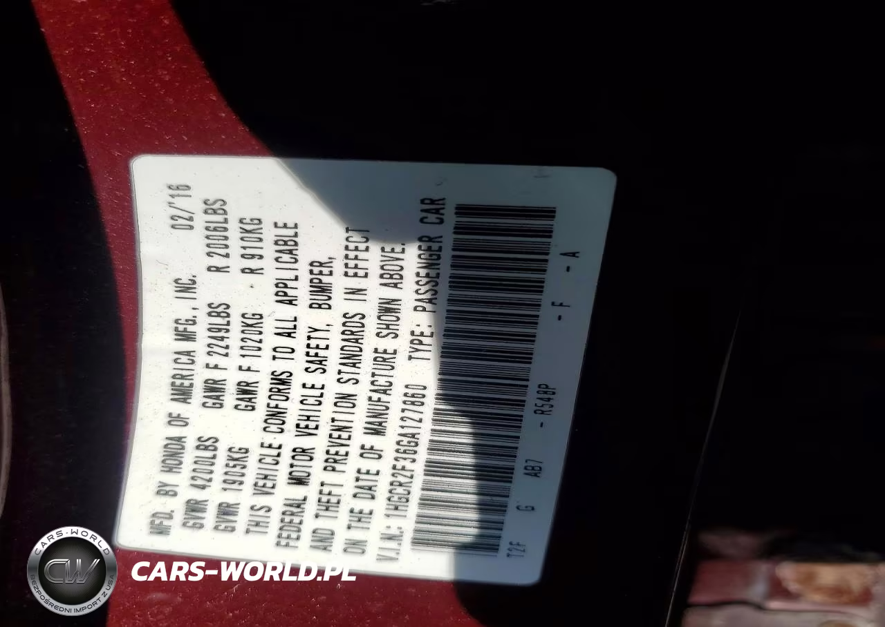 2016 Honda Accord Lx VIN:1HGCR2F36GA127860 - 13