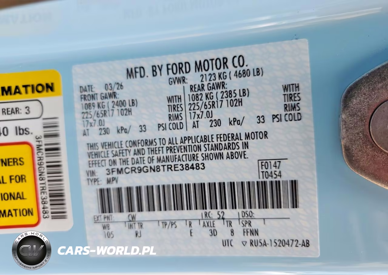 2026 Ford Bronco Sport Heritage VIN:3FMCR9GN8TRE38483 - 12