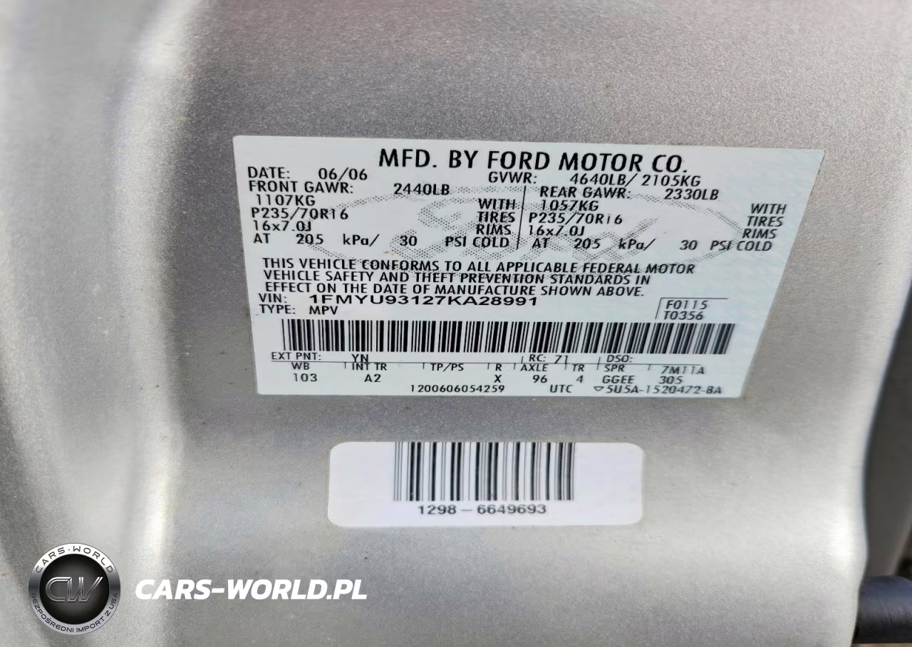 2007 Ford Escape Xlt VIN:1FMYU93127KA28991 - 13