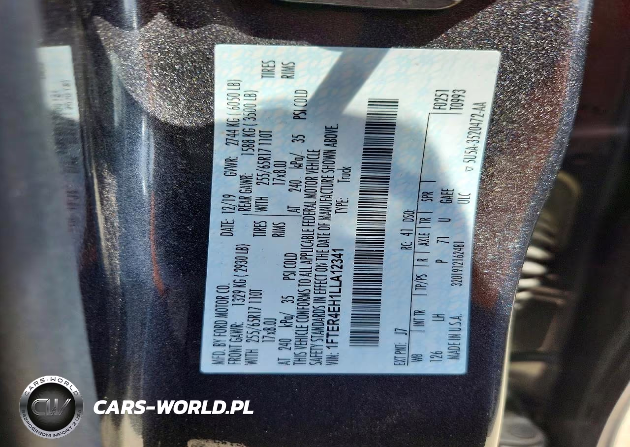 2020 Ford Ranger Xl VIN:1FTER4EH1LLA12341 - 12