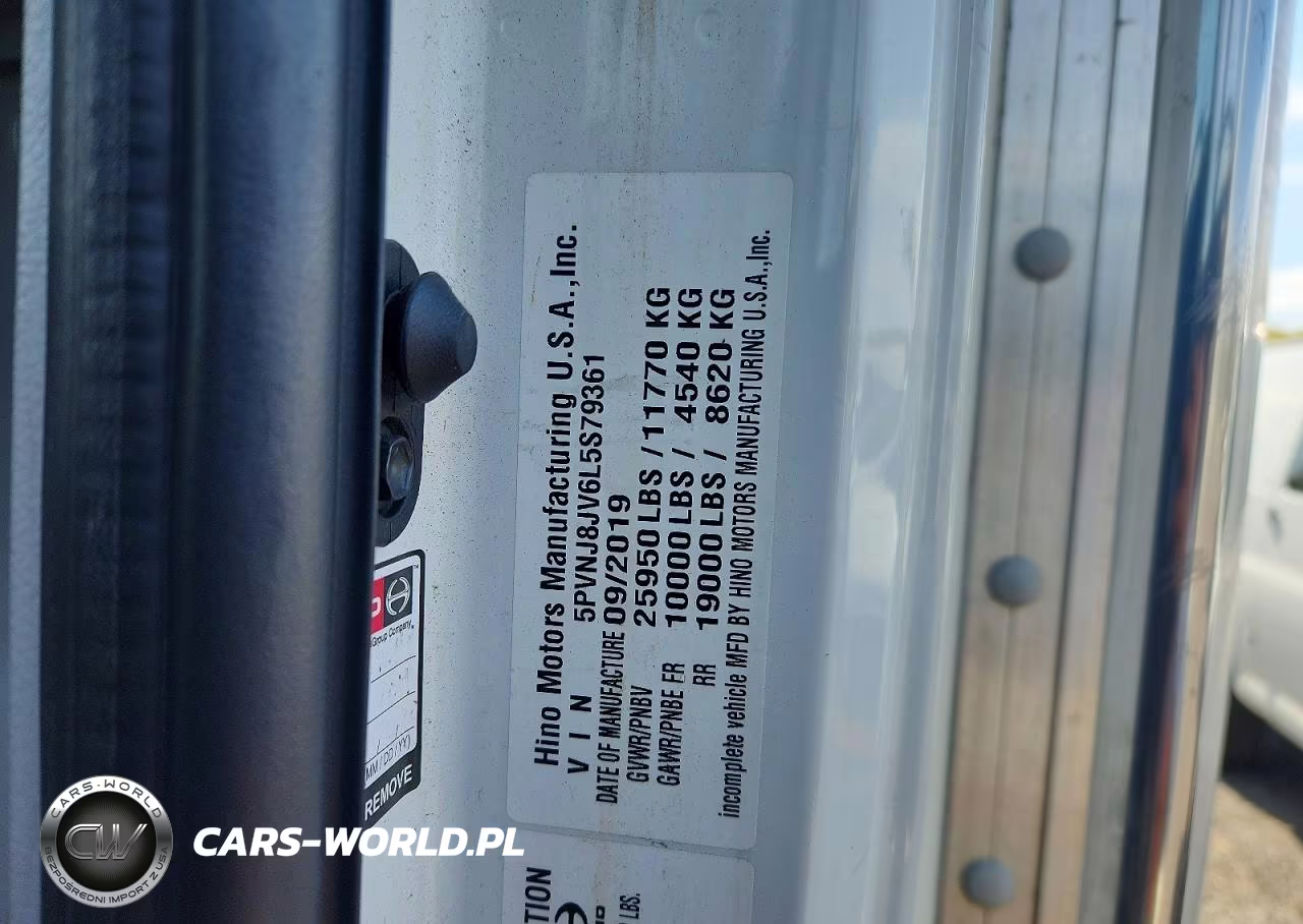 2020 Hino 258-268 Box Truck VIN:5PVNJ8JV6L5S79361 - 10
