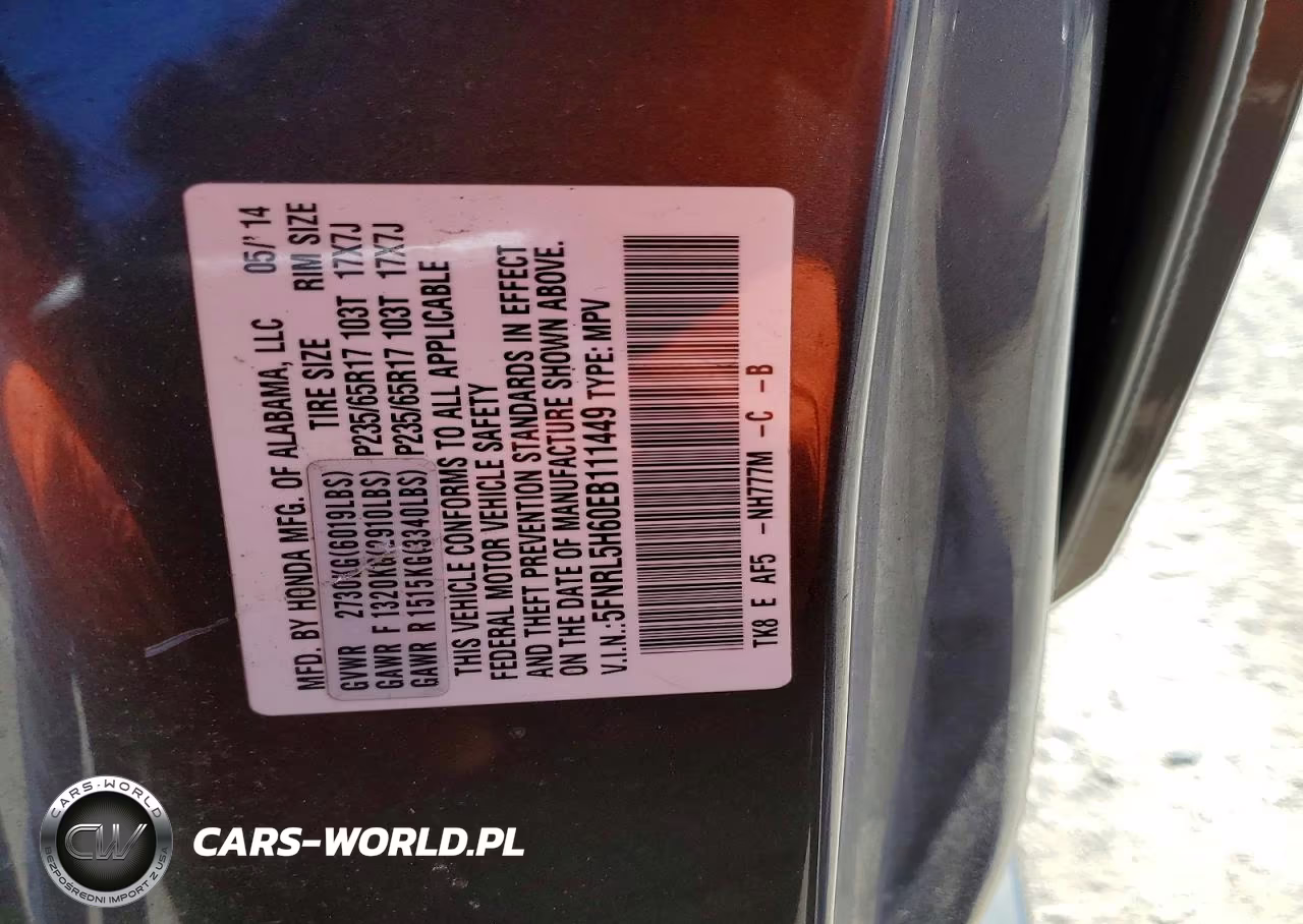 2014 Honda Odyssey Exl VIN:5FNRL5H60EB111449 - 13