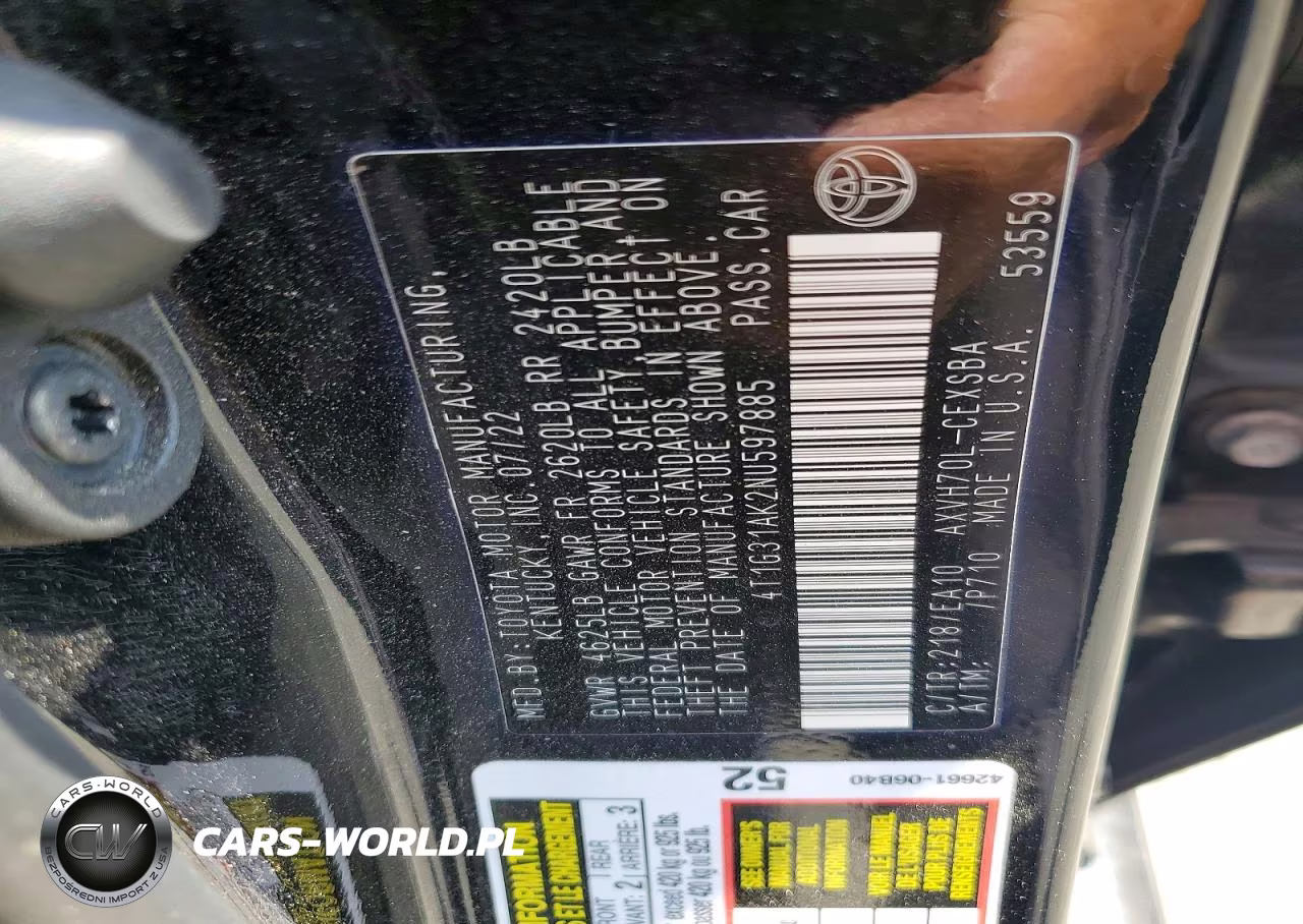 2022 Toyota Camry Hybrid Se VIN:4T1G31AK2NU597885 - 13