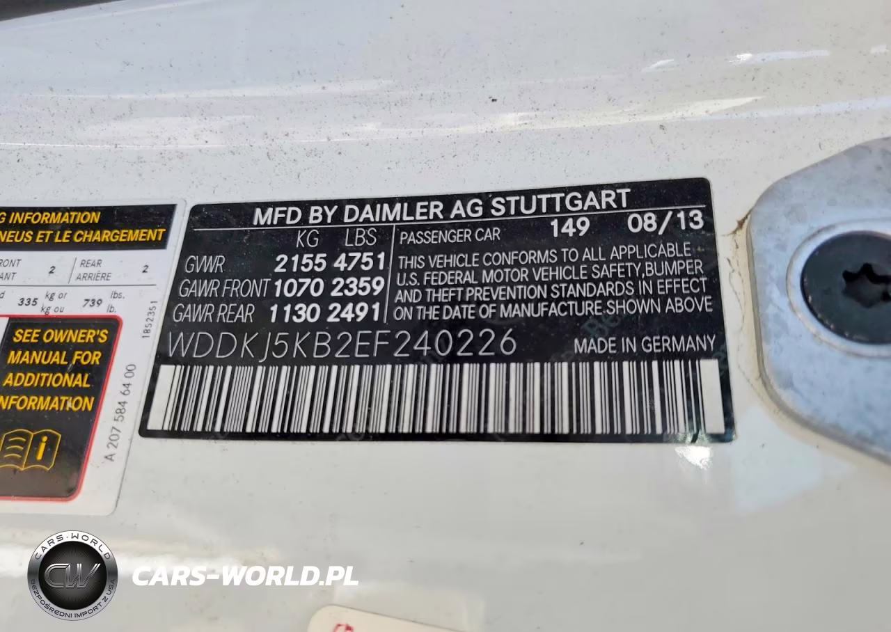 2014 Mercedes-Benz E 350 VIN:WDDKJ5KB2EF240226 - 13