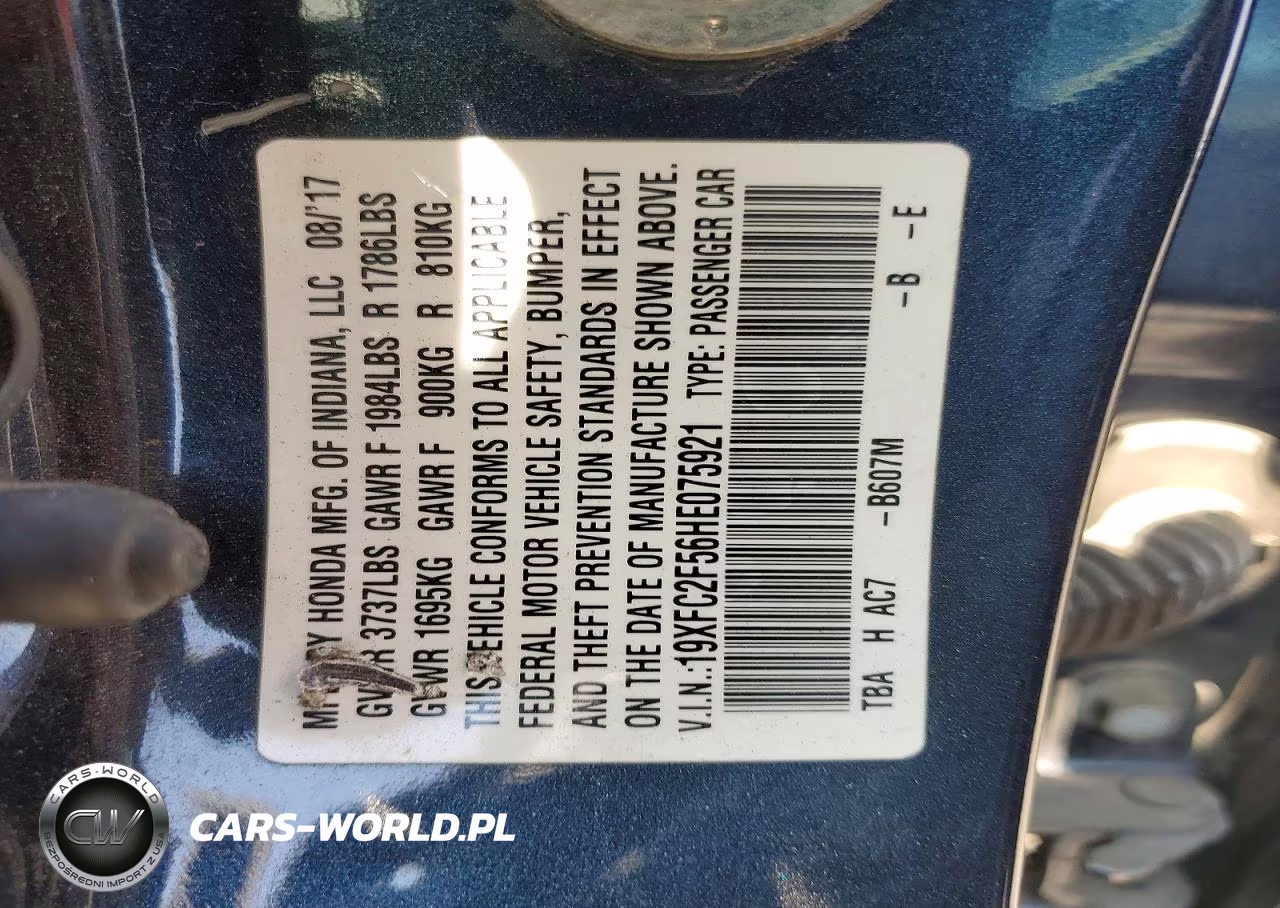 2017 Hond Civic Lx VIN:19XFC2F56HE075921 - 12