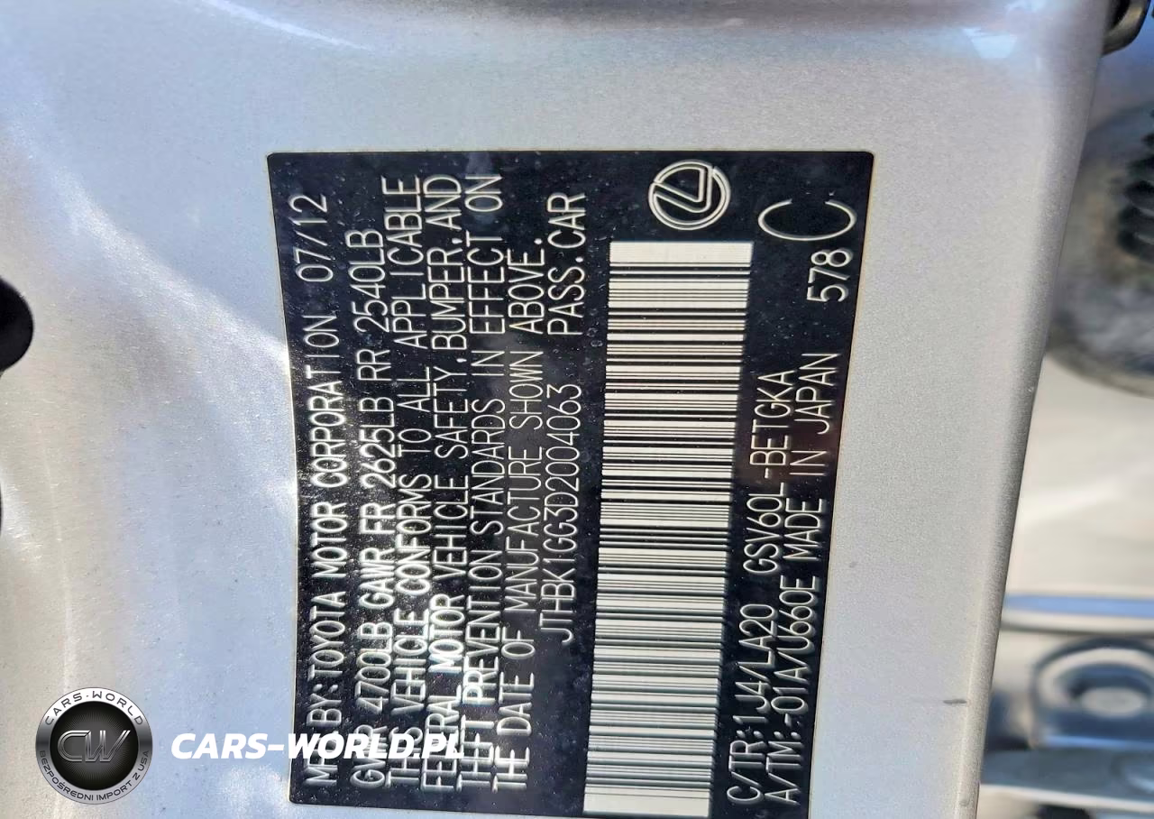 2013 Lexus Es 350 VIN:JTHBK1GG3D2004063 - 12