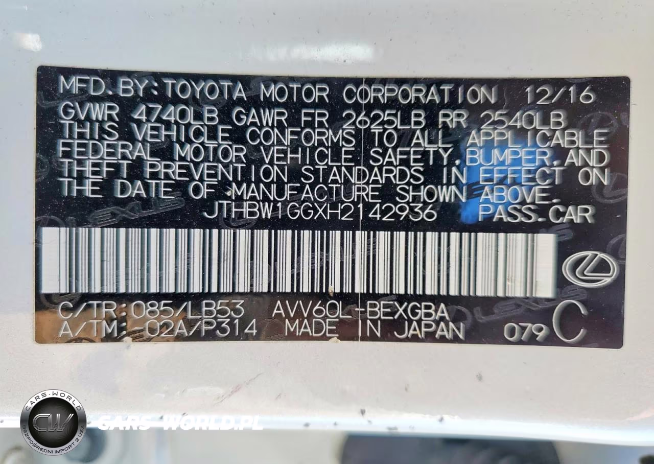 2017 Lexus Es 300H VIN:JTHBW1GGXH2142936 - 13