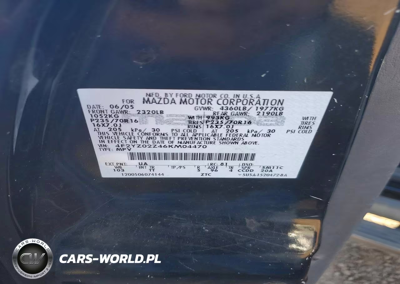 2006 Mazda Tribute I VIN:4F2YZ02Z46KM04470 - 13