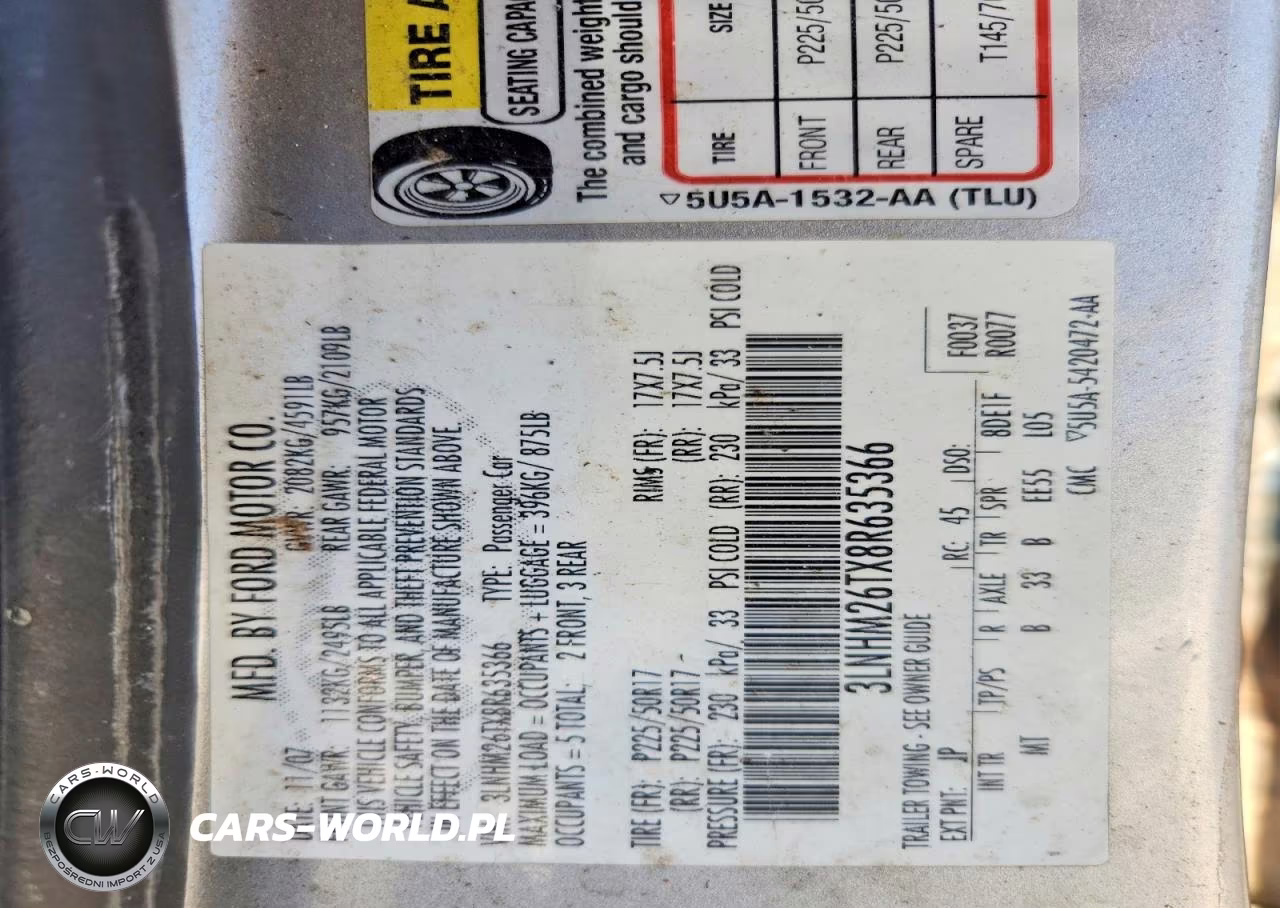 2008 Lincoln Mkz VIN:3LNHM26TX8R635366 - 12