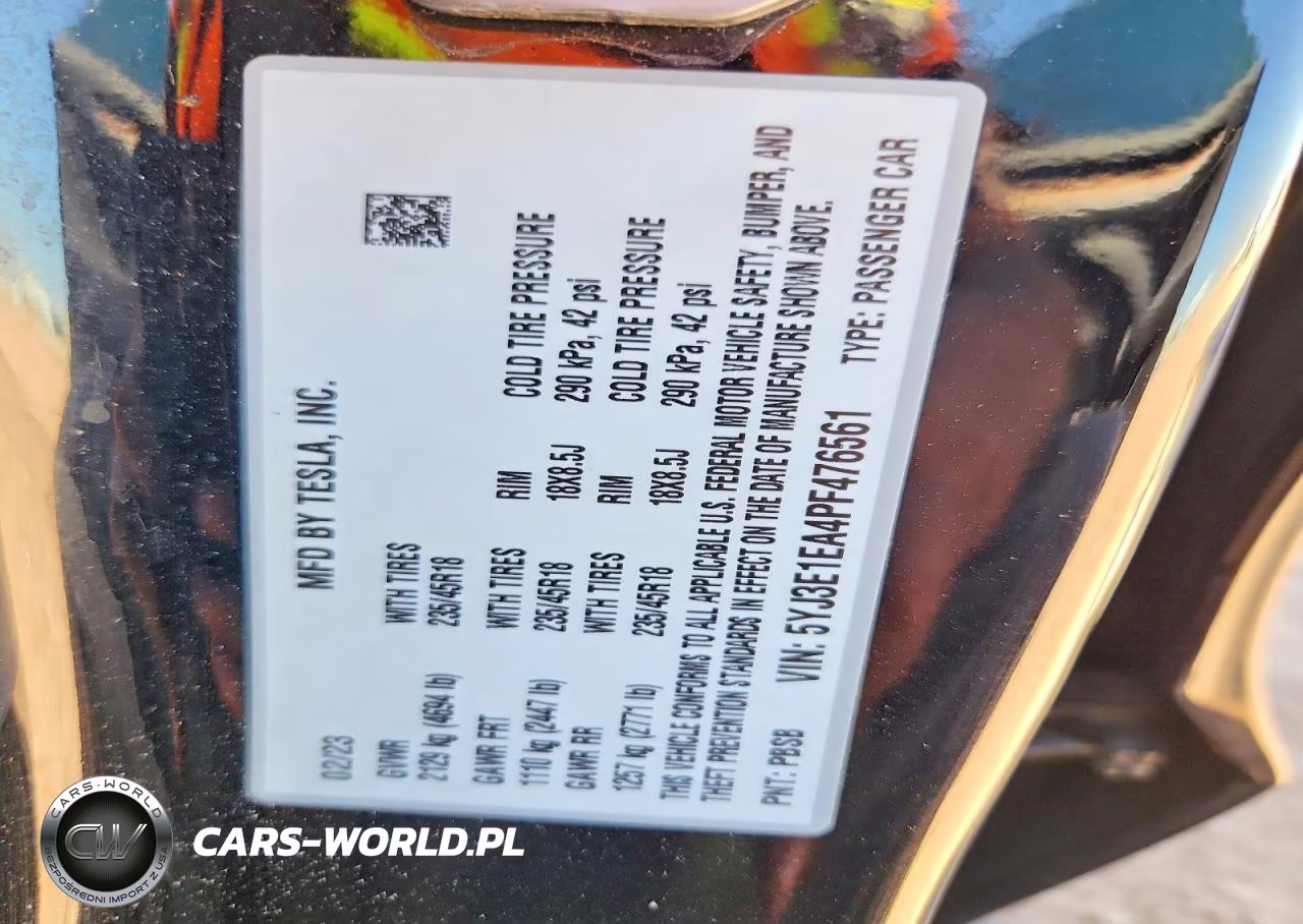 2023 Tesla Model 3 VIN:5YJ3E1EA4PF476561 - 12