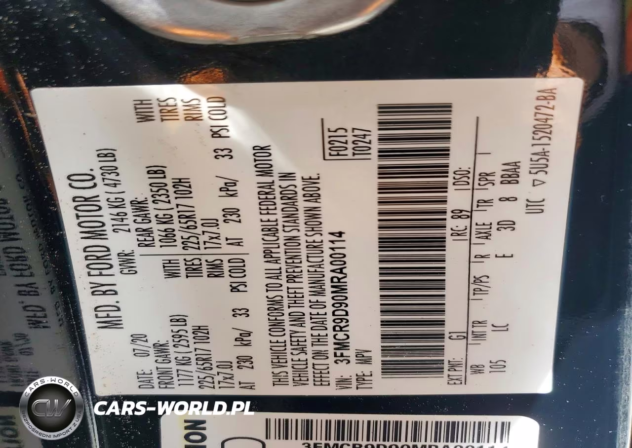 2021 Ford Bronco Sport Badlands VIN:3FMCR9D90MRA00114 - 13