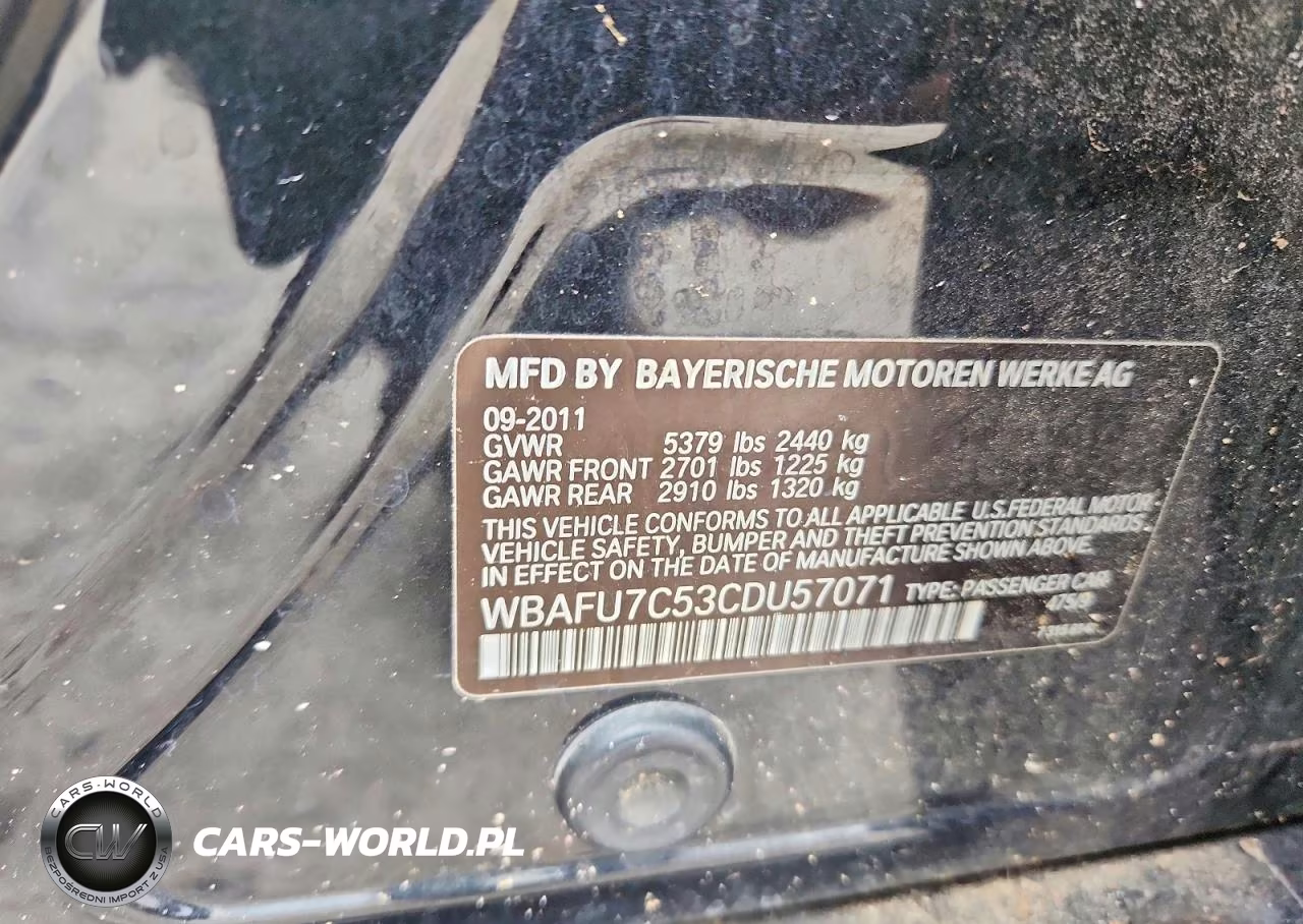 2012 BMW 535 Xi VIN:WBAFU7C53CDU57071 - 12