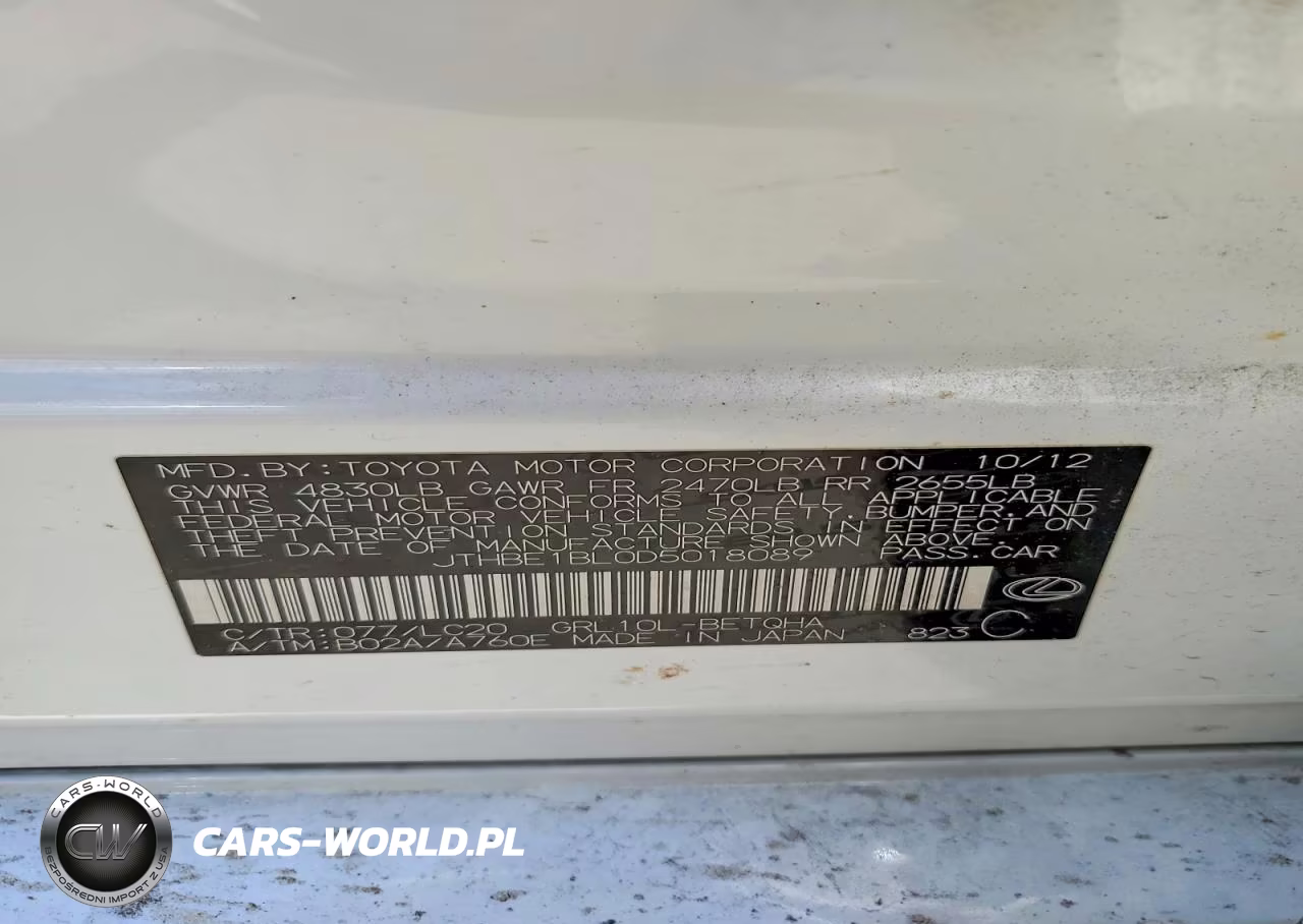 2013 Lexus Gs 350 VIN:JTHBE1BL0D5018089 - 12