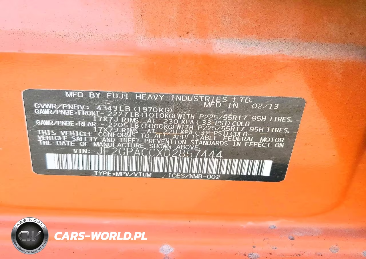 2013 Subaru Xv Crosstrek 2.0 Premium VIN:JF2GPACCXD2857444 - 12