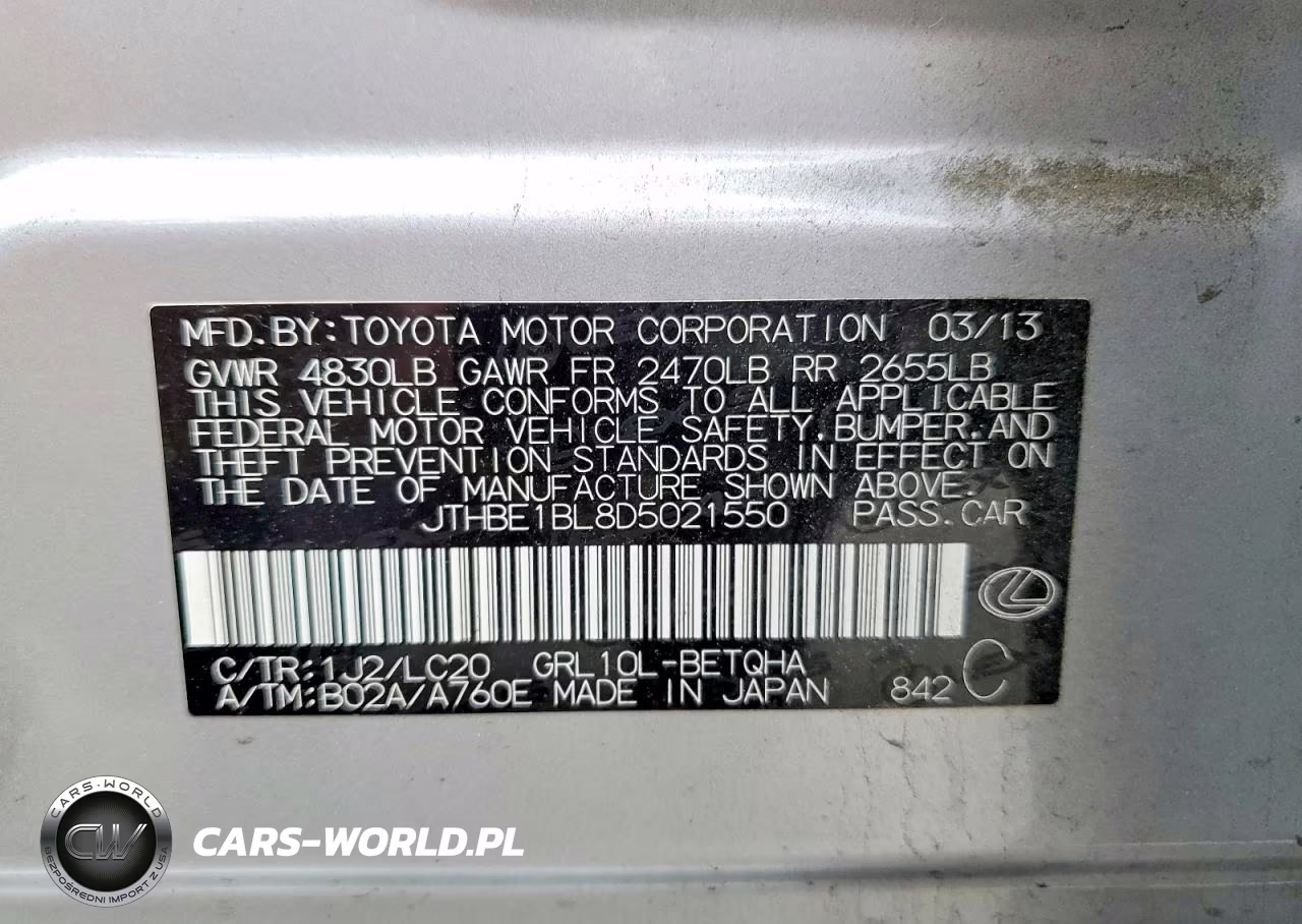 2013 Lexus Gs 350 VIN:JTHBE1BL8D5021550 - 12
