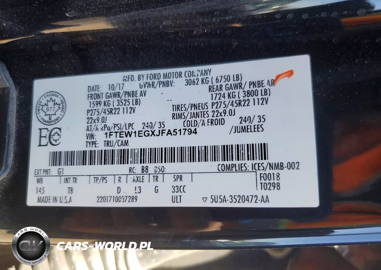 2018 Ford F150 Supercrew VIN:1FTEW1EGXJFA51794 - 12