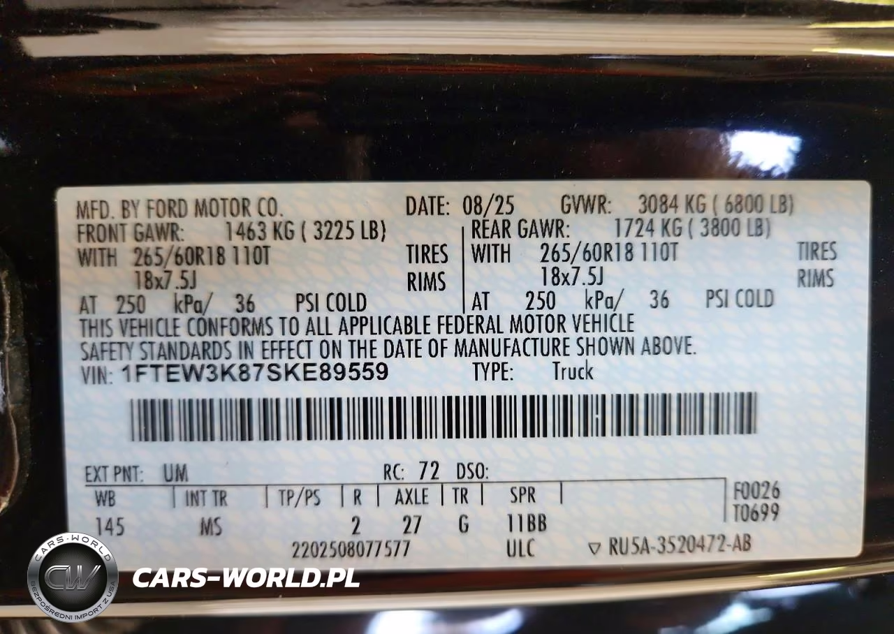 2025 Ford F150 Xlt VIN:1FTEW3K87SKE89559 - 12