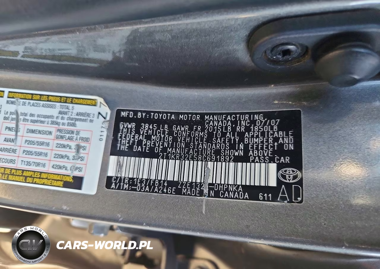 2008 Toyota Corolla Matrix Xr VIN:2T1KR32E58C691892 - 12