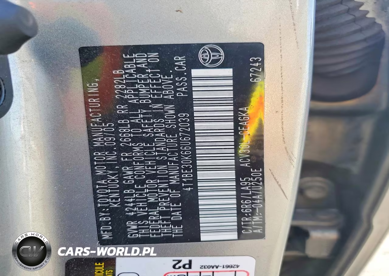2006 Toyota Camry Xle VIN:4T1BE30K66U672039 - 13