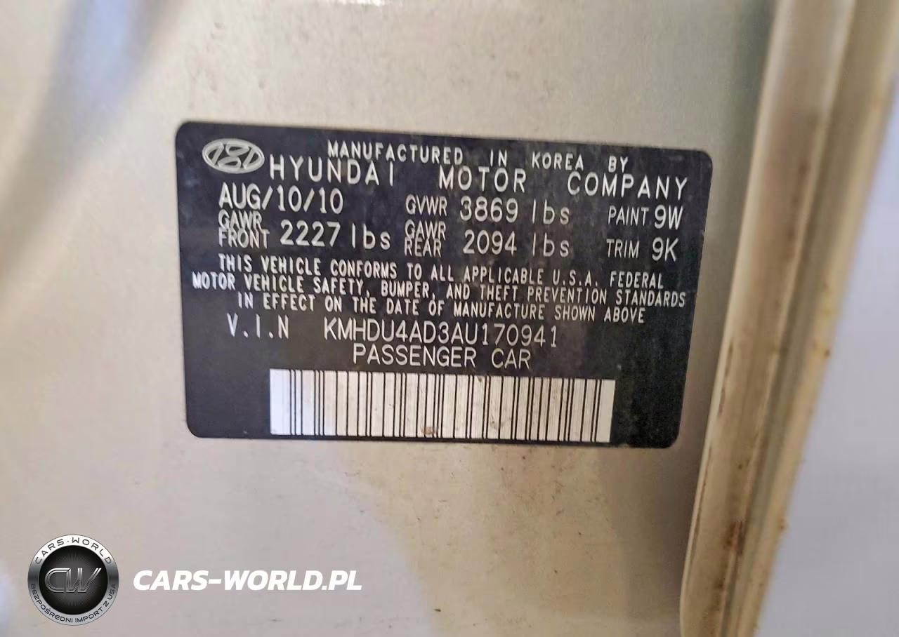 2010 Hyundai Elantra Gls VIN:KMHDU4AD3AU170941 - 12