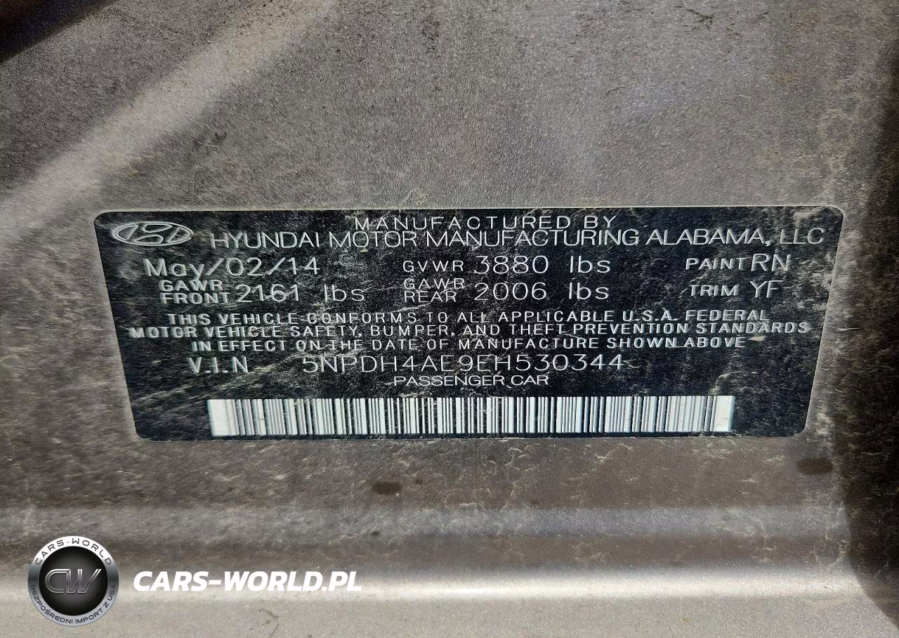 2014 Hyundai Elantra Se VIN:5NPDH4AE9EH530344 - 12