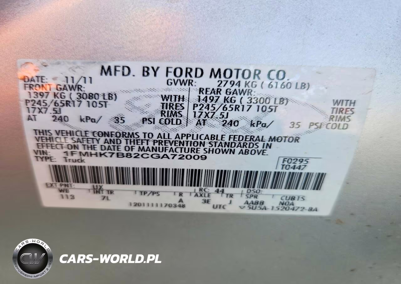 2012 Ford Explorer VIN:1FMHK7B82CGA72009 - 13