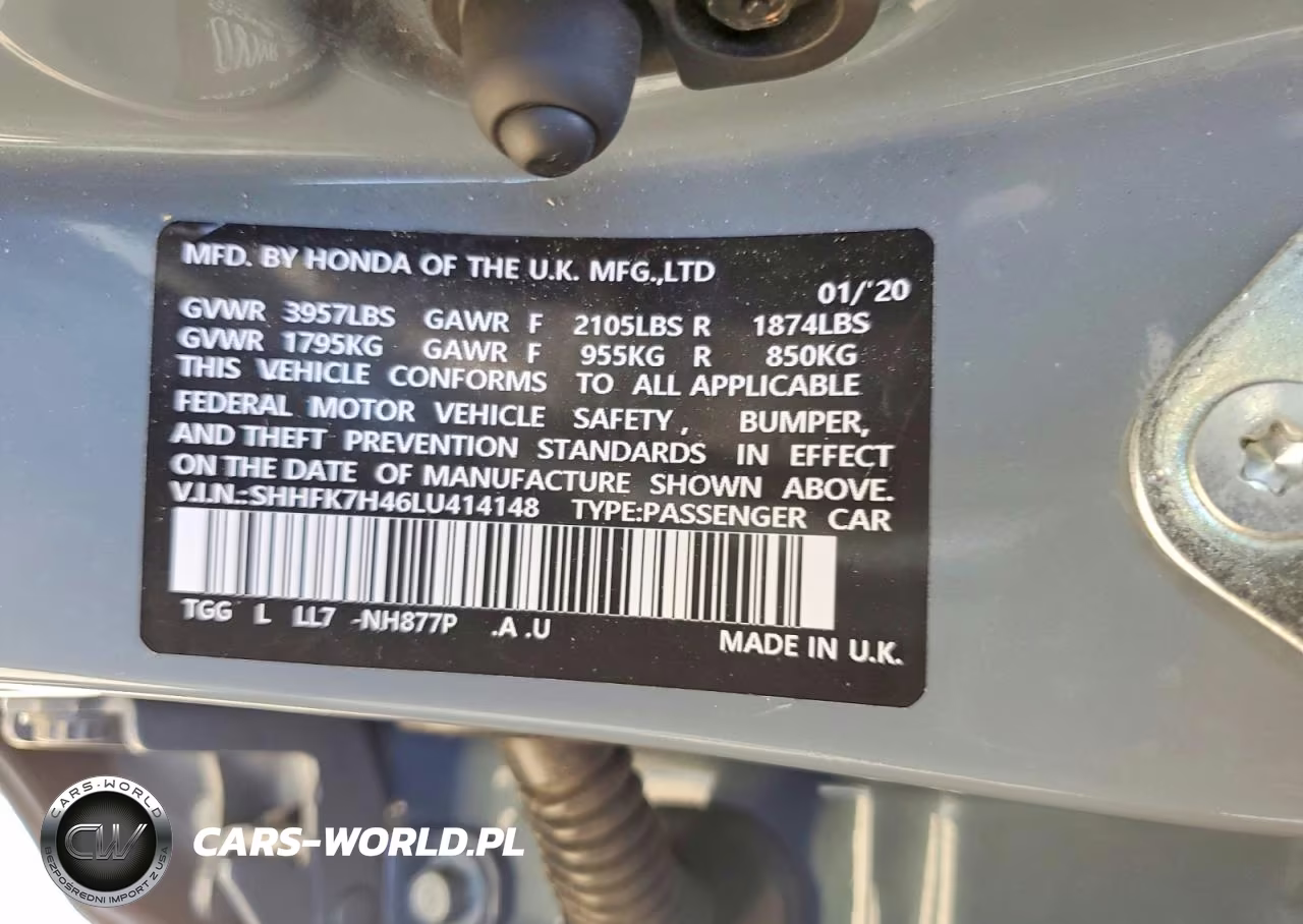 2020 Honda Civic Sport VIN:SHHFK7H46LU414148 - 13