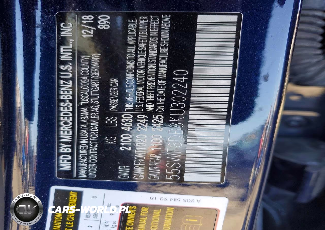 2019 Mercedes-Benz C 300 VIN:55SWF8DB8KU302240 - 13