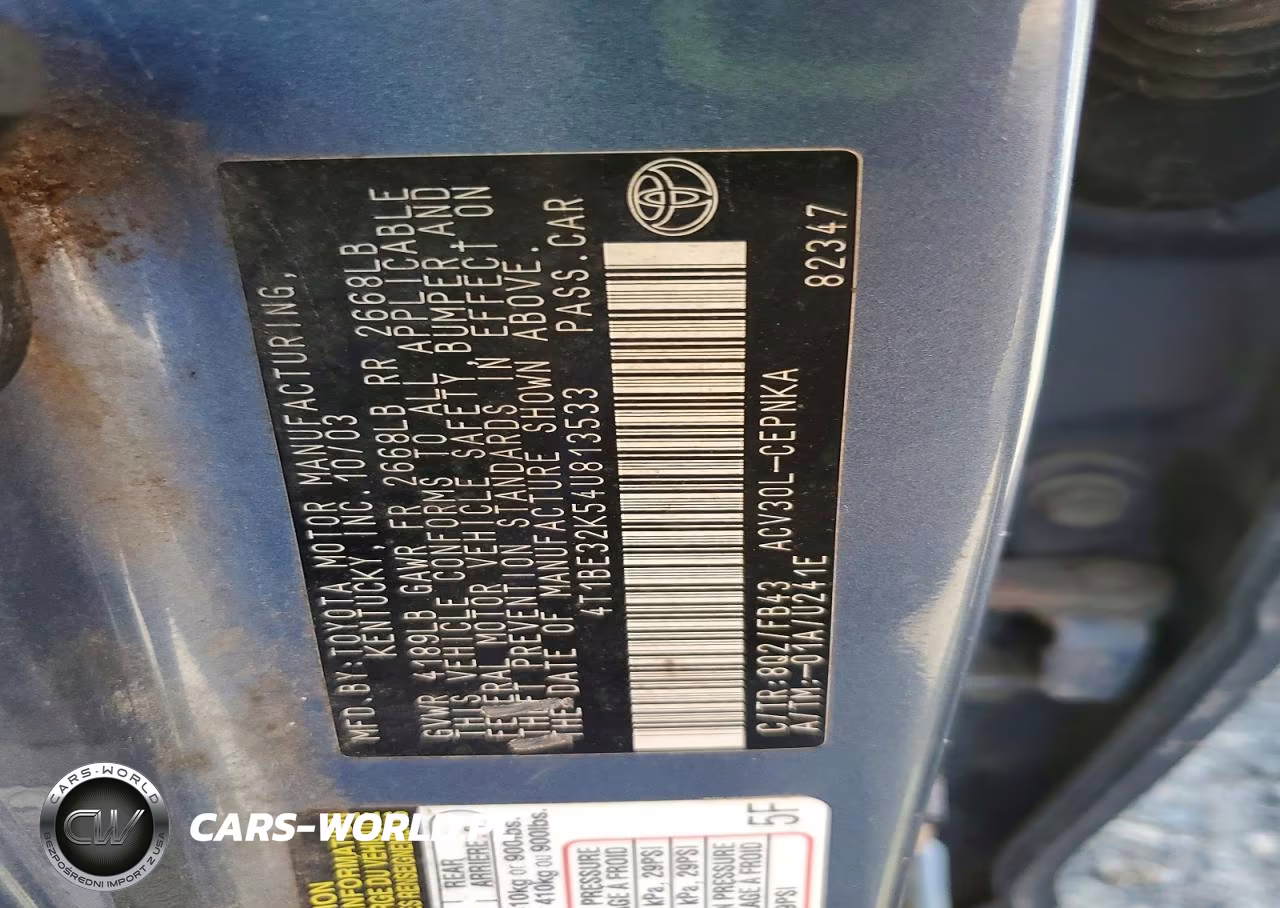 2004 Toyota Camry Le VIN:4T1BE32K54U813533 - 12