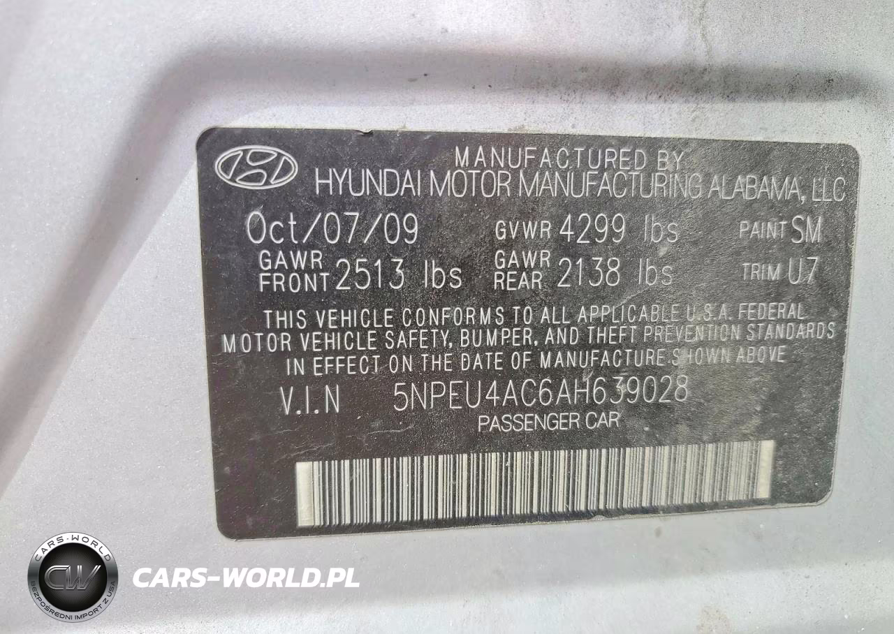 2010 Hyundai Sonata Limited VIN:5NPEU4AC6AH639028 - 12