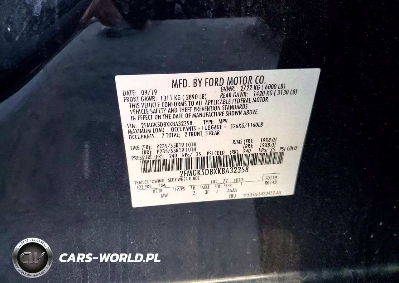 2019 Ford Flex Limited VIN:2FMGK5D8XKBA32358 - 13