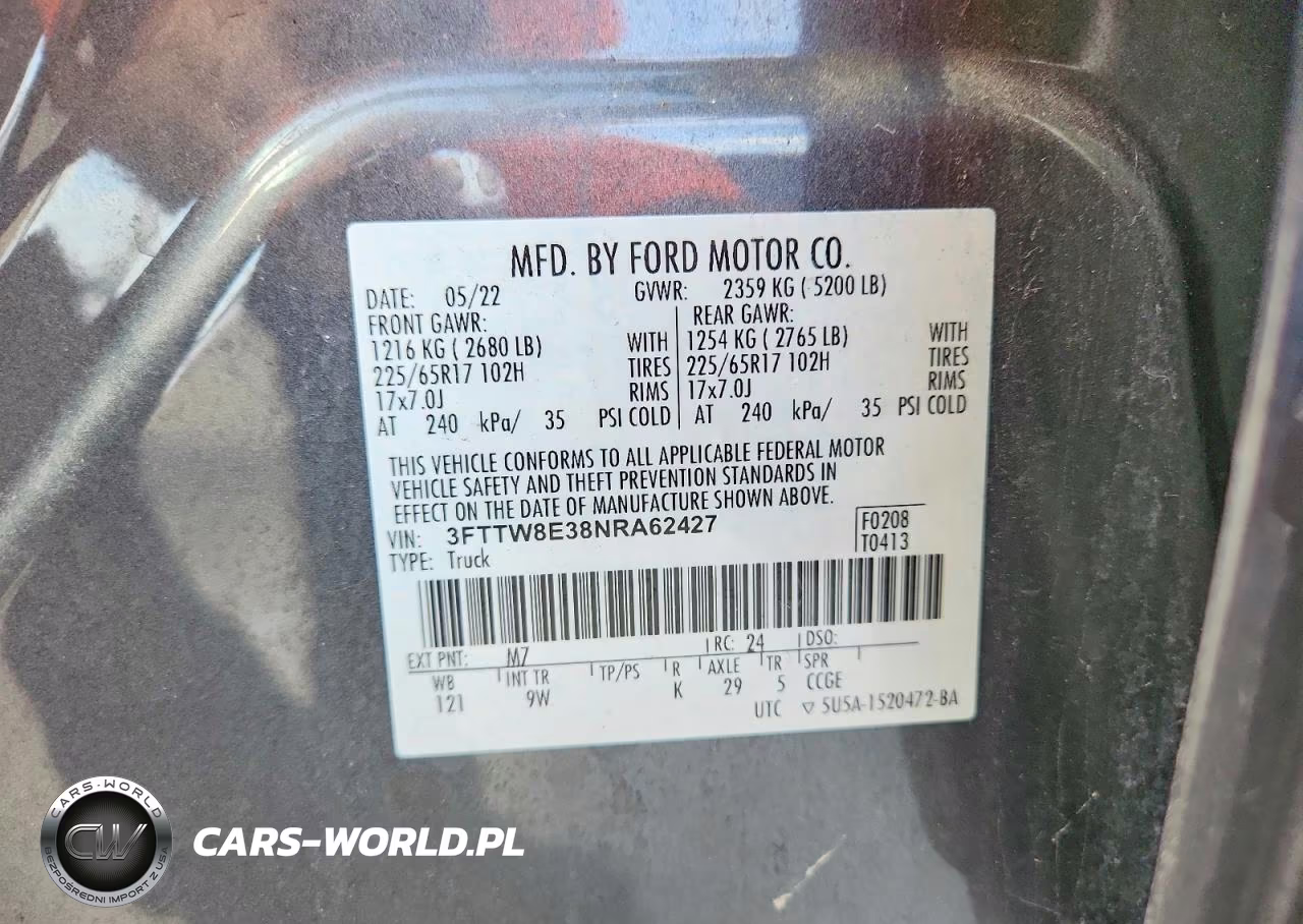 2022 Ford Maverick Xl VIN:3FTTW8E38NRA62427 - 12