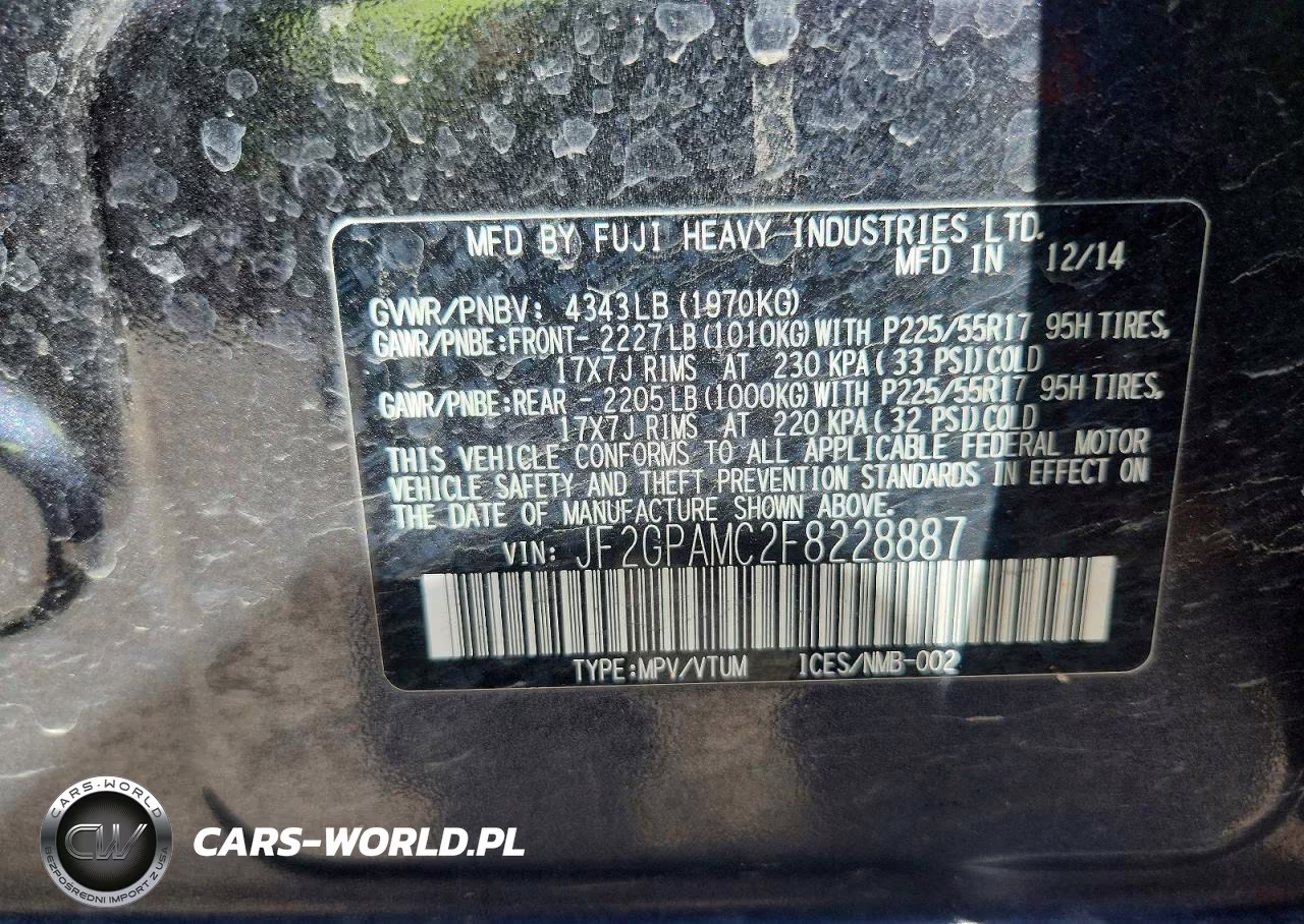 2015 Subaru Xv Crosstrek 2.0 Limited VIN:JF2GPAMC2F8228887 - 12