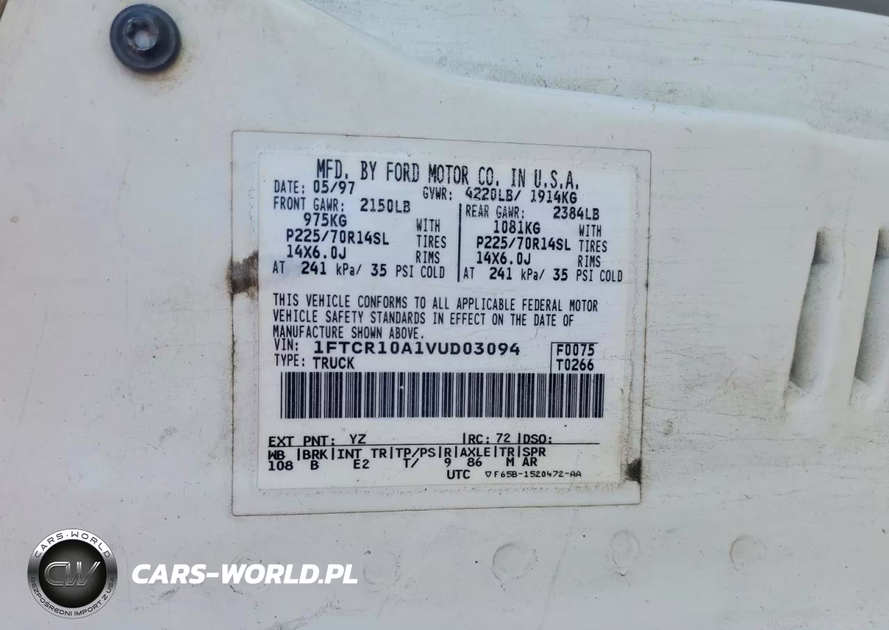 1997 Ford Ranger VIN:1FTCR10A1VUD03094 - 12