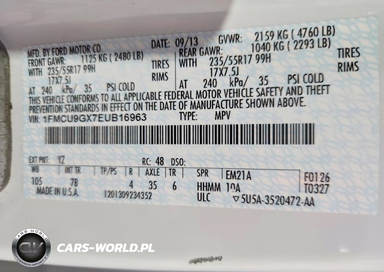2014 Ford Escape Se VIN:1FMCU9GX7EUB16963 - 12